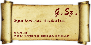 Gyurkovics Szabolcs névjegykártya